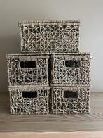 Manden in zeegras met deksel, Huis en Inrichting, Woonaccessoires | Schalen en Manden, Ophalen, Mand, Zo goed als nieuw, Riet