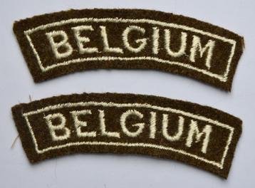 BELGIUM WOII schoudertitels, 40-45, PER SET, op Kaki stof beschikbaar voor biedingen