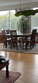 Eettafel met 6 stoelen, Huis en Inrichting, Complete eetkamers, Ophalen, Zo goed als nieuw, Klassiek landelijk, 6 tot 8 stoelen