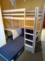 Hoogslaper met buro en logeerbed, Ophalen, Verstelbaar, 90 cm, Eenpersoons