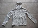 Sweater met rits en capuchon wit/grijs, Maat 38/40 (M), Wit, Ophalen of Verzenden, Zo goed als nieuw