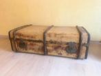 Antiek reiskoffer in hout bekleed met canvas, Antiek en Kunst, Ophalen
