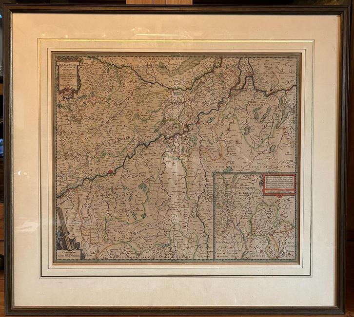 Origineel Claes Visscher-kaart van de Duitse hertogdommen Jü, Antiek en Kunst, Kunst | Litho's en Zeefdrukken, Ophalen