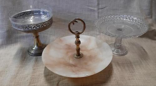 Vintage schalen glas- marmer- metaal, Huis en Inrichting, Woonaccessoires | Etagères, Zo goed als nieuw, Ophalen of Verzenden