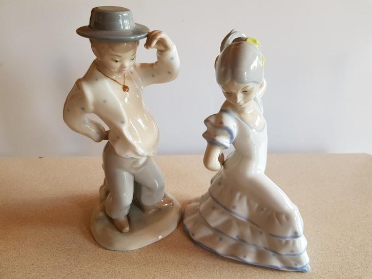 Set Spaanse dansers porselein Lladro, Nao; samen €10, Antiek en Kunst, Antiek | Porselein, Ophalen of Verzenden