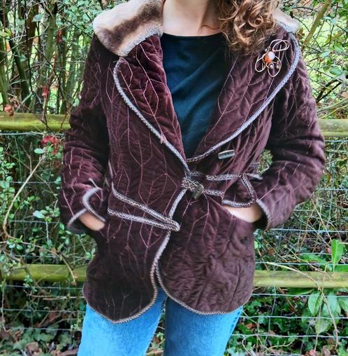 veste vintage, Kleding | Dames, Jasjes, Kostuums en Pakken, Zo goed als nieuw, Jasje, Maat 38/40 (M), Bruin, Ophalen