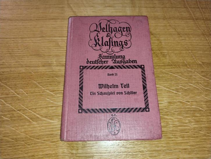 Wilhelm Tell ❖ Velhagen & Klasing ❖ 1929 ❖ Roze Hardcover ❖, Antiek en Kunst, Antiek | Boeken en Manuscripten, Ophalen of Verzenden
