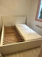 MALM IKEA wit 2 persoons bedframe met lattenbodem en lades, Ophalen, Gebruikt, Wit, Tweepersoons