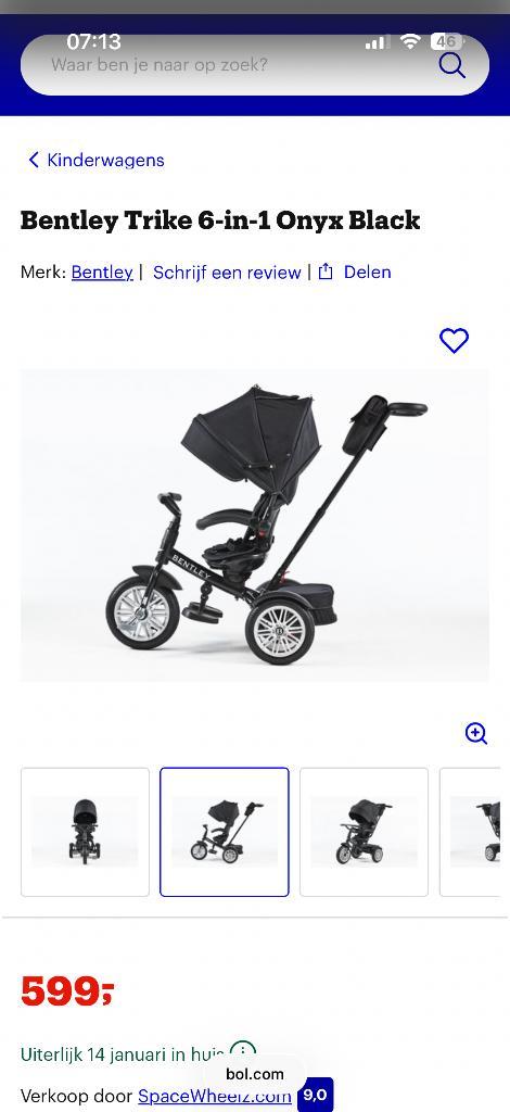 Bentley Tricycle 6in1 kinder fiets, Fietsen en Brommers, Fietsen | Driewielers, Zo goed als nieuw, Duwstang, Verstelbare zitting