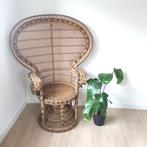 Vintage rotan pauwenstoel "Emanuelle" in rotan, Huis en Inrichting, Ophalen, Gebruikt, Riet of Rotan, Vintage bohemian