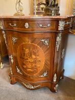 Antiek marqueterie Ingelegd gebogen en vol met brons, Antiek en Kunst, Ophalen