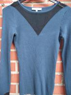 Morgan duck blauwe trui T 38 met zwarte tule, Gedragen, Blauw, Maat 38/40 (M), Ophalen of Verzenden