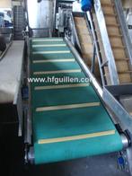 CONVOYEUR ÉLÉVATEUR À TASSEAUX EN ACIER INOX ET BANDE EN PVC, Enlèvement ou Envoi