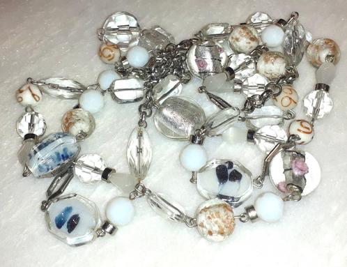 Halsketting vintage wit murano glas '90, Handtassen en Accessoires, Kettingen, Wit, Verzenden