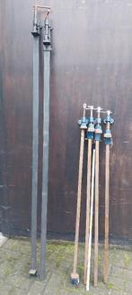 2 lange en 4 kortere T-lijmklemmen/serre-jointen/sergeanten, Ophalen, Gebruikt