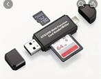 SD-kaartlezer, Micro USB OTG-adapter En USB 2.0 Draagbare Ge, Nieuw, Verzenden