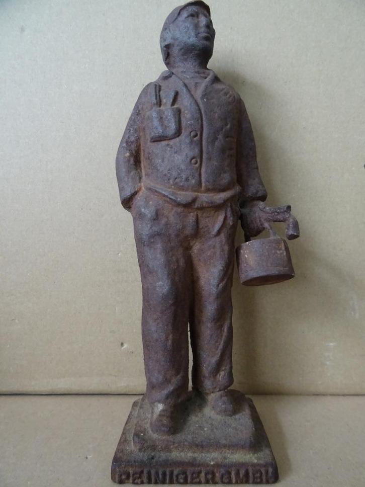Antiek beeld dakdekker gietijzeren beeld 25cm Peiniger GMBH, Antiek en Kunst, Kunst | Beelden en Houtsnijwerken, Ophalen of Verzenden
