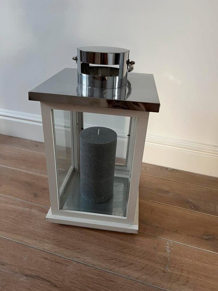 Groot windlicht met kaars voor binnen en buiten, Huis en Inrichting, Woonaccessoires | Kandelaars en Kaarsen, Nieuw, Kaars, 25 tot 50 cm