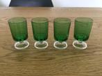 4 verres vintage verts, Enlèvement ou Envoi