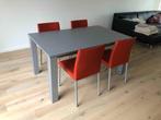 tafel en 4 stoelen, Ophalen, Gebruikt, 200 cm of meer, 50 tot 100 cm