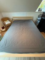 Bed + lattenbodem + matras 160x220, Huis en Inrichting, Slaapkamer | Bedden, Ophalen, Beige, Tweepersoons, Zo goed als nieuw