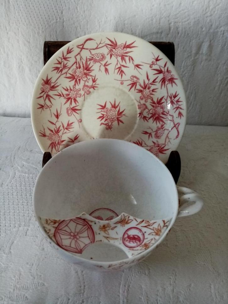 Porseleinen snormok uit Sarreguemines/Frankrijk jaren 1900, Antiek en Kunst, Antiek | Porselein, Ophalen of Verzenden