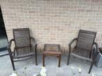 Teak tuinstoelen met bijzettafel, Tuin en Terras, Ophalen, Gebruikt