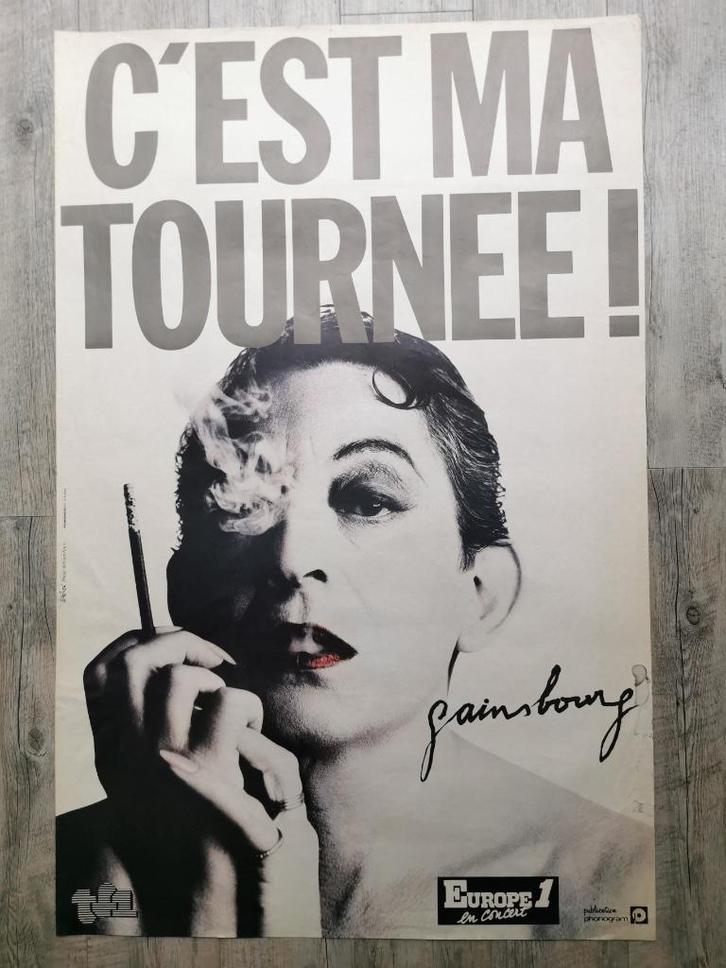 GAINSBOURG - PARIJS CASINO - 78/120 CM, Verzamelen, Posters, Gebruikt, Muziek, Deurposter of groter, Rechthoekig Staand, Ophalen of Verzenden