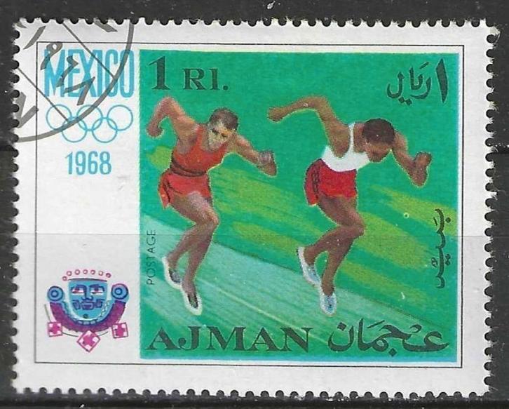Ajman 1968 - Michel 248 - STW 374 - Mexico 1968 (ST), Postzegels en Munten, Postzegels | Azië, Verzenden