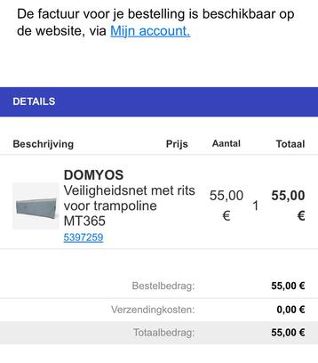 Trampoline net decathlon 365 NIEUW beschikbaar voor biedingen