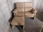 2 x leren zetels met 1 poef made in italie, Huis en Inrichting, Ophalen of Verzenden, Zo goed als nieuw, Leer
