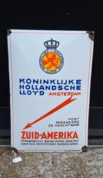Emaille reclamebord van de Koninklijke Hollandsche Lloyd., Enlèvement ou Envoi, Utilisé, Panneau publicitaire