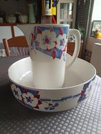 Brocante lampetstel kom en kan in porcelein vintage, Antiek en Kunst, Verzenden