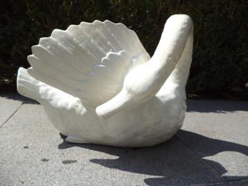 Cygne Grand cache-pot élégant faïence de NIMY jardinière, Enlèvement