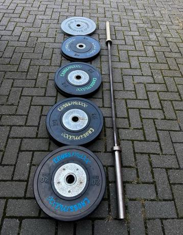 155kg Crossmaxx Competition Bumperplates + Crossmaxx Barbell beschikbaar voor biedingen