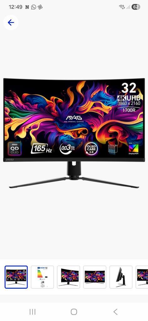 MSI gaming monitor computerscherm 32 inch 321 cup qd oled 4k, Computers en Software, Monitoren, Gaming, Ophalen