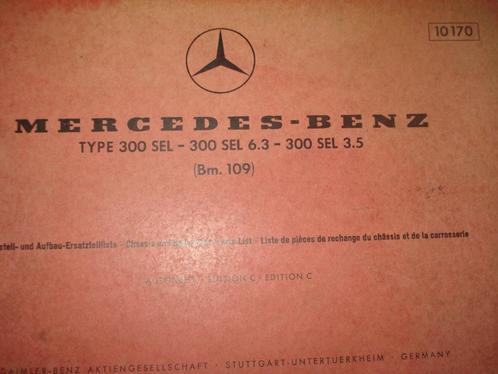 Origineel Mercedes onderdelenboek vr MERC.300SEL-3,5 en 6.3, Auto diversen, Handleidingen en Instructieboekjes, Ophalen of Verzenden