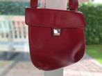 Delvaux terracotta postmanstas, asymmetrisch model, Handtassen en Accessoires, Ophalen of Verzenden, Zo goed als nieuw, Rood, Schoudertasje