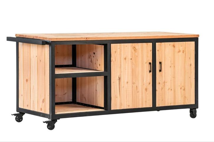 Robuuste Buitenkeuken van Douglas Hout met Stalen Frame, Tuin en Terras, Buitenkeukens, Nieuw, Ophalen of Verzenden