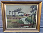 Huile sur toile marouffle paysage signe Paul vermeire, Antiek en Kunst, Ophalen of Verzenden