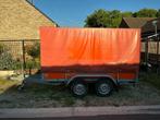 Aanhangwagen dubbelas geremd met zeil 2T, merk Atec type EB, Ophalen, Gebruikt