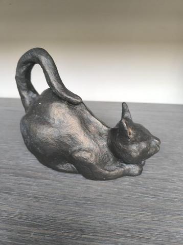 Chat - sculpture en terre artisanale signée beschikbaar voor biedingen