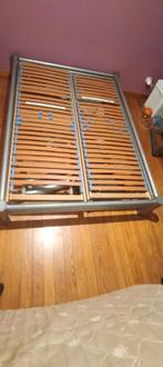 Lit 140x200 métal +sommier reglable, Enlèvement, Métal, Réglable