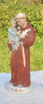 saint antoine en biscuit coloré numeroté 1042, Antiek en Kunst, Antiek | Religieuze voorwerpen, Ophalen of Verzenden
