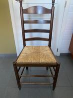 Knopstoel met biezen zitting, leuke oude stoel, Antiek en Kunst, Ophalen