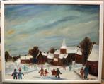 Alfons VERMEIR, winterpret in het dorp, Antiek en Kunst, Ophalen