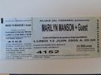 COLLECTOR MARILYN MANSON - ANCIEN TICKET COMPLET ! RARE !, Ophalen of Verzenden, Zo goed als nieuw, Overige typen