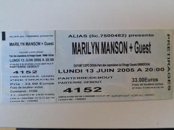 COLLECTOR MARILYN MANSON - ANCIEN TICKET COMPLET ! RARE ! beschikbaar voor biedingen