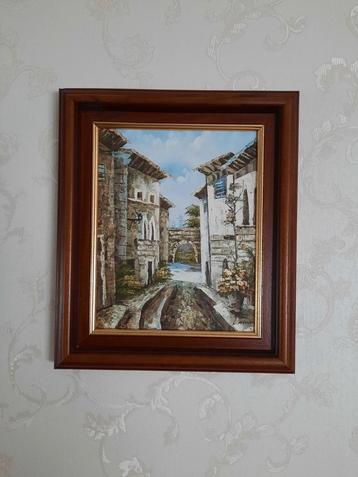 4 schilderijtjes op doek + 1 Anton Pieck 3D prent beschikbaar voor biedingen