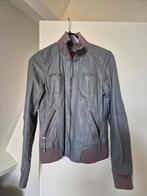 Grijs lederen jack Esprit, Kleding | Dames, Ophalen of Verzenden, Zo goed als nieuw, Maat 38/40 (M), Grijs